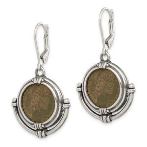 New .925 Sterling Silver Ancient Coin Earrings with Certificate of Authentic…